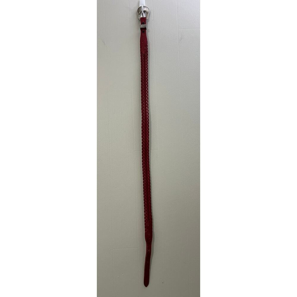 Nocona Belt Co. Vintage Red Leather Braided Western Style Belt